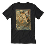 Cat Destroying City Ukiyo-E T-Shirt