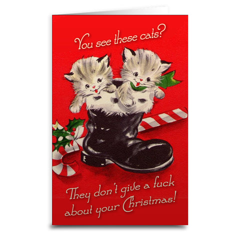 Cats Don't Care About Christmas Card
