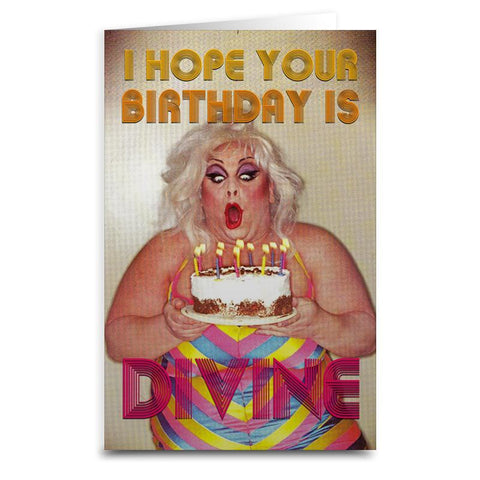 Divine Birthday Card - Shady Front / Wholesale Prints, Patches, Buttons, Greetings Cards, New Jersey Apparel, Stickers, Accessories