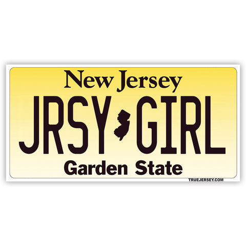 Jersey Girl License Plate Sticker