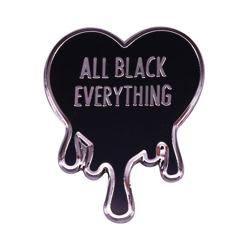 All Black Everything Heart Enamel Pin