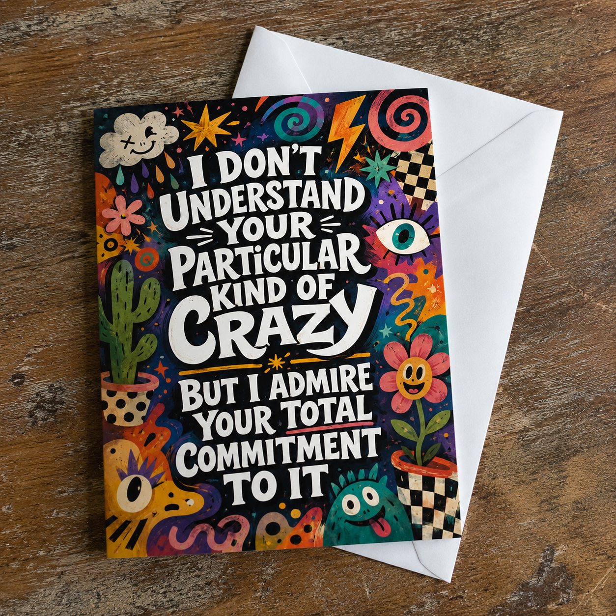 Wholesale I Don't Understand Your Particular Kind of Crazy Greeting Card - Shady Front
