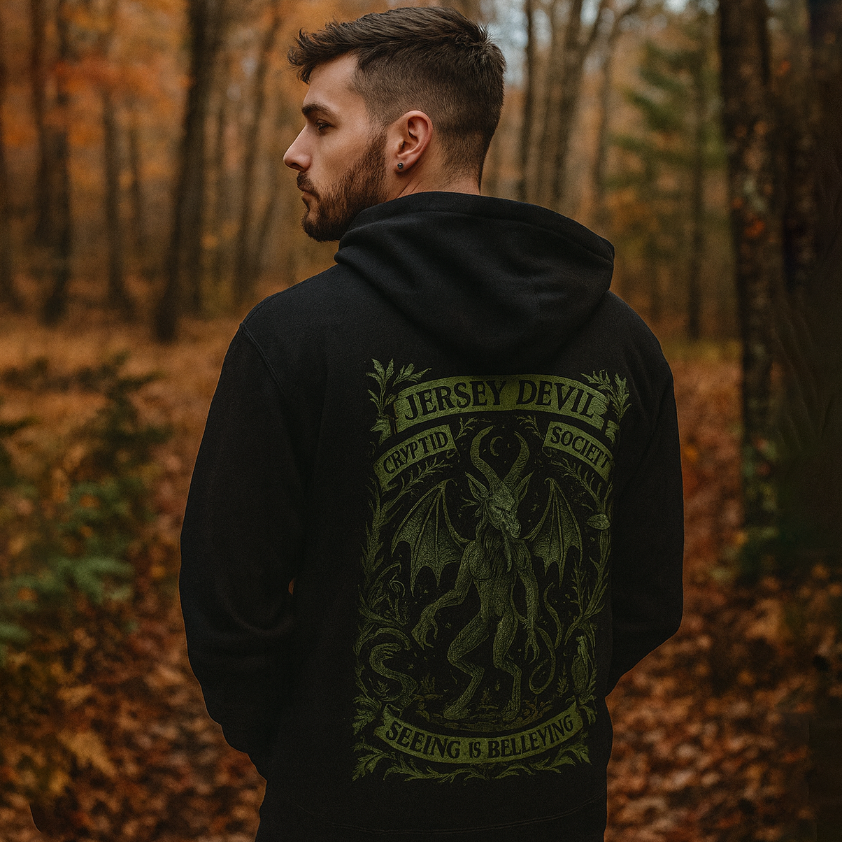 Jersey Devil Cryptid Society Zip Up Hoodie - Shady Front