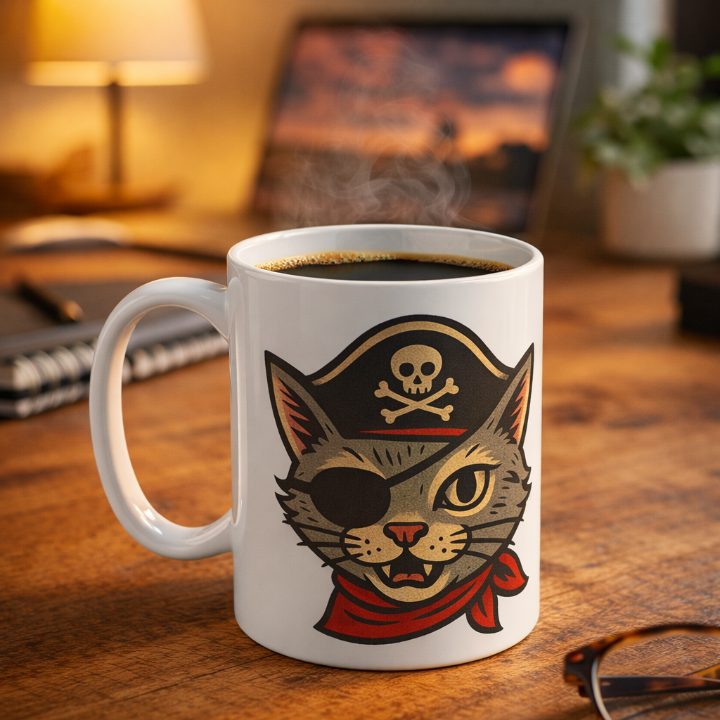 Pirate Cat Mug - Shady Front