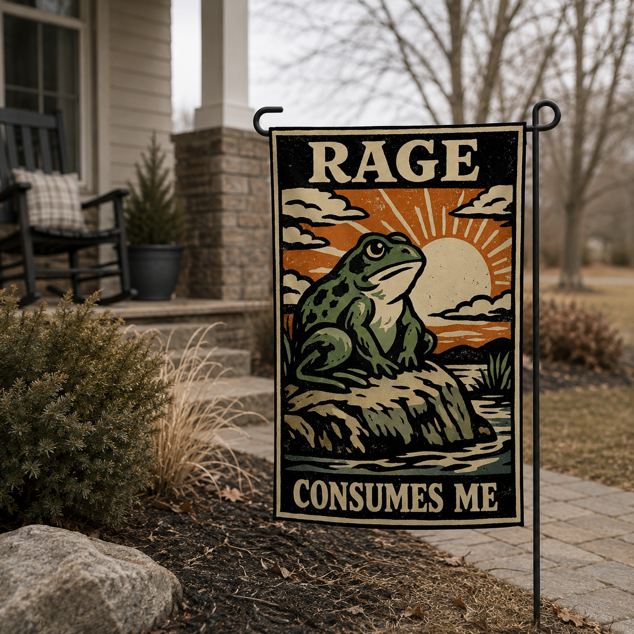 Wholesale Rage Consumes Me Garden Flag - Shady Front