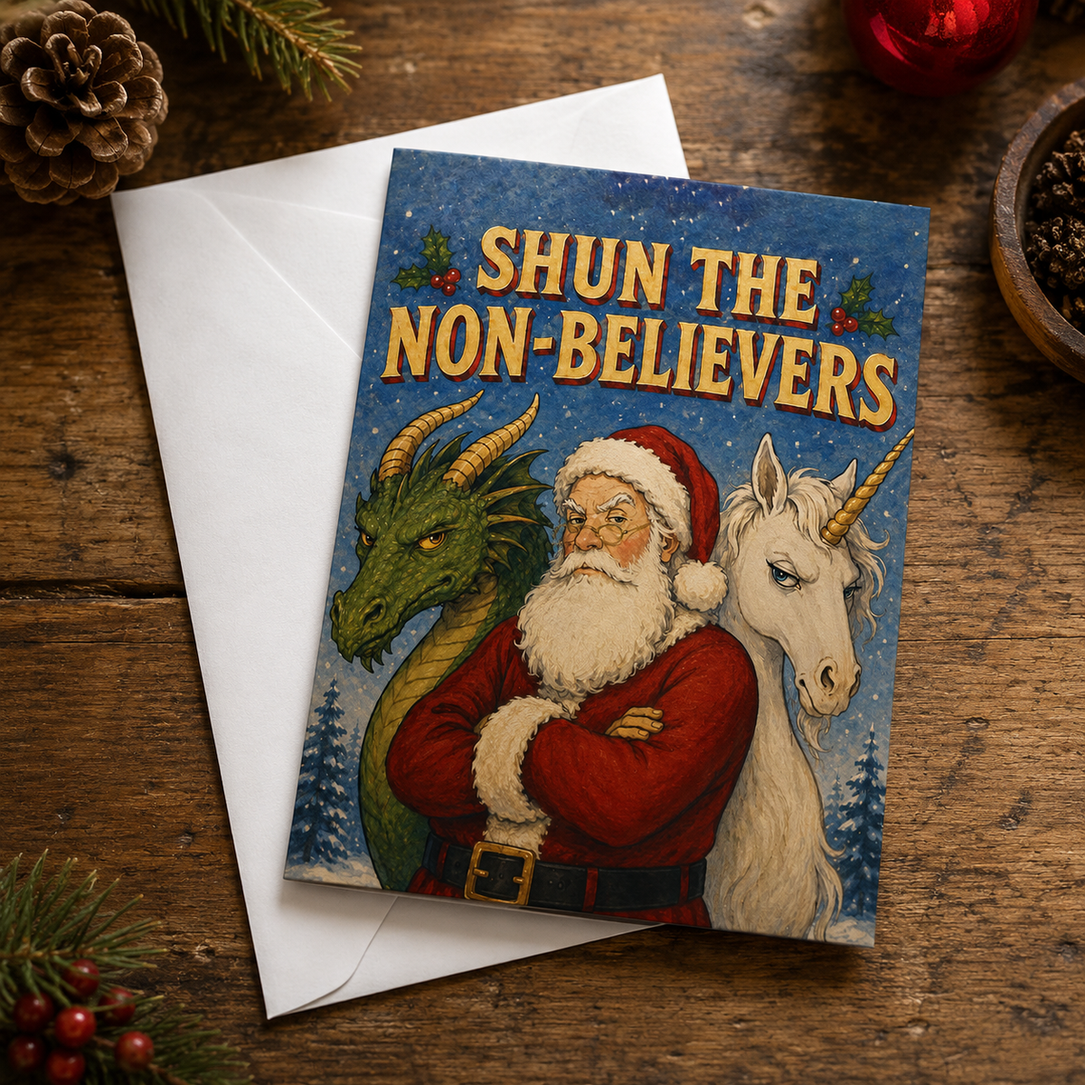 Wholesale Shun The Non-Believers Funny Christmas Card - Shady Front
