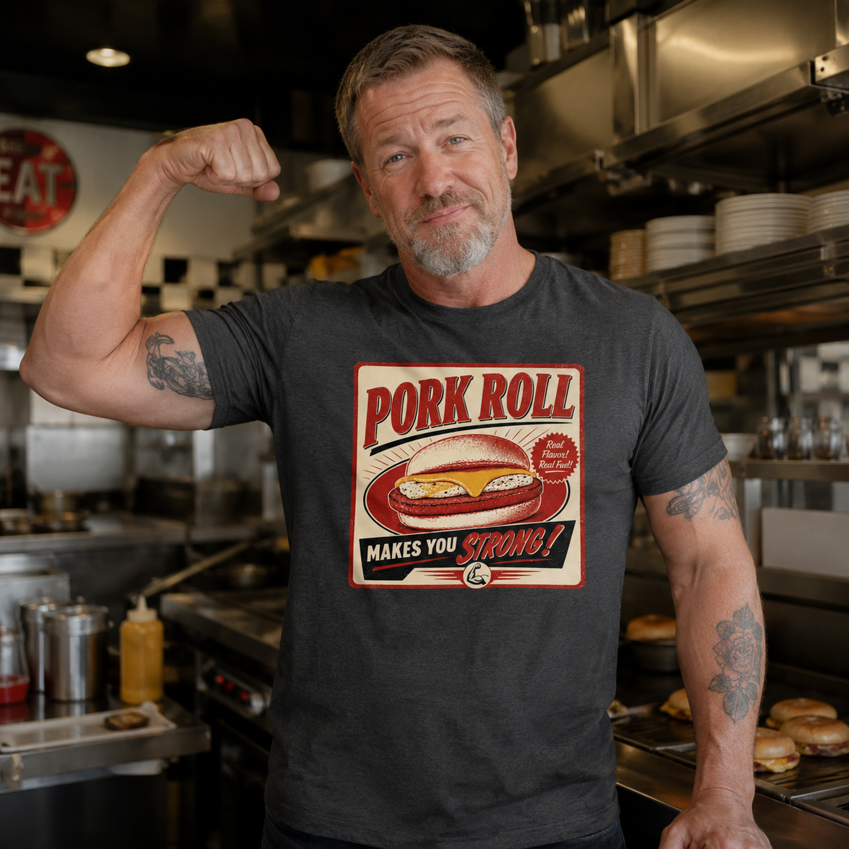 Wholesale ​Pork Roll Makes You Strong T-Shirt - Shady Front