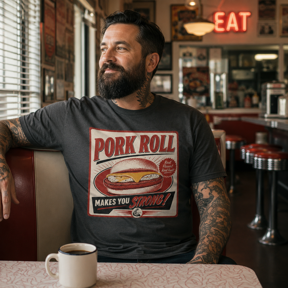 Wholesale ​Pork Roll Makes You Strong T-Shirt - Shady Front