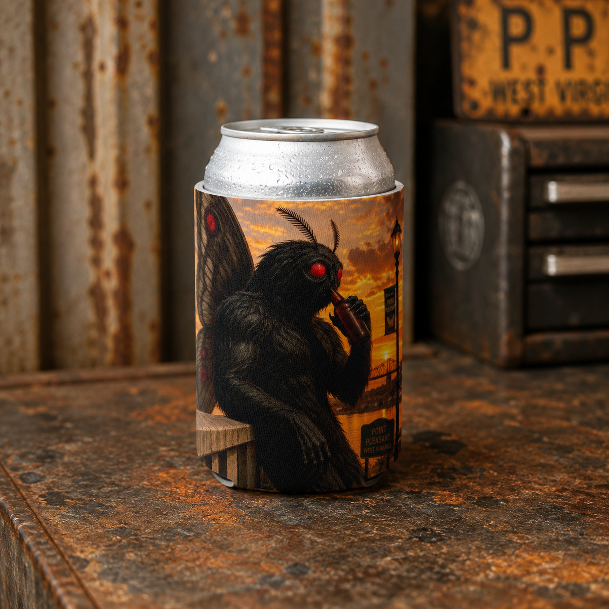Wholesale Mothman Can Cooler - Shady Front