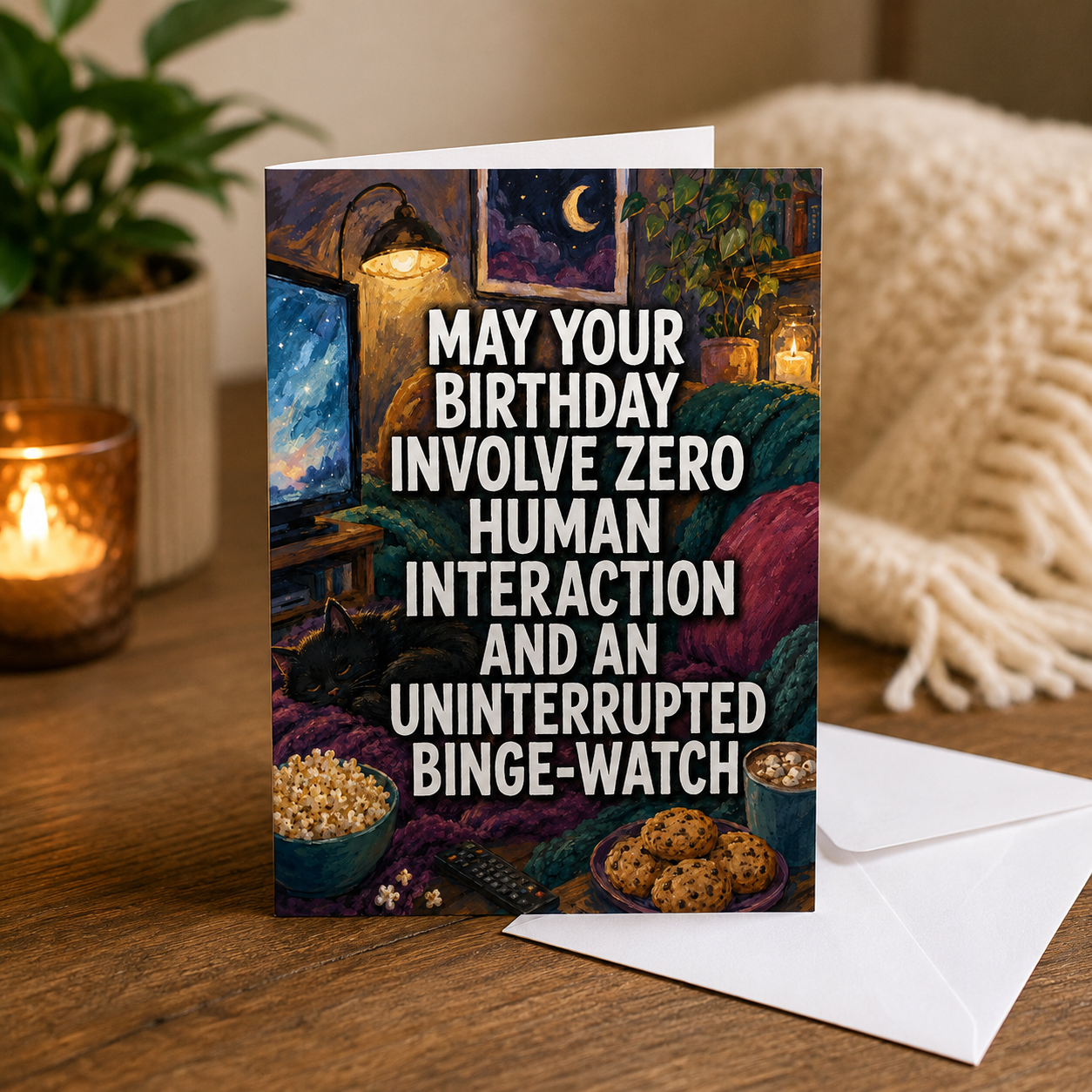 Wholesale Zero Human Interaction Funny Introvert Birthday Card - Shady Front