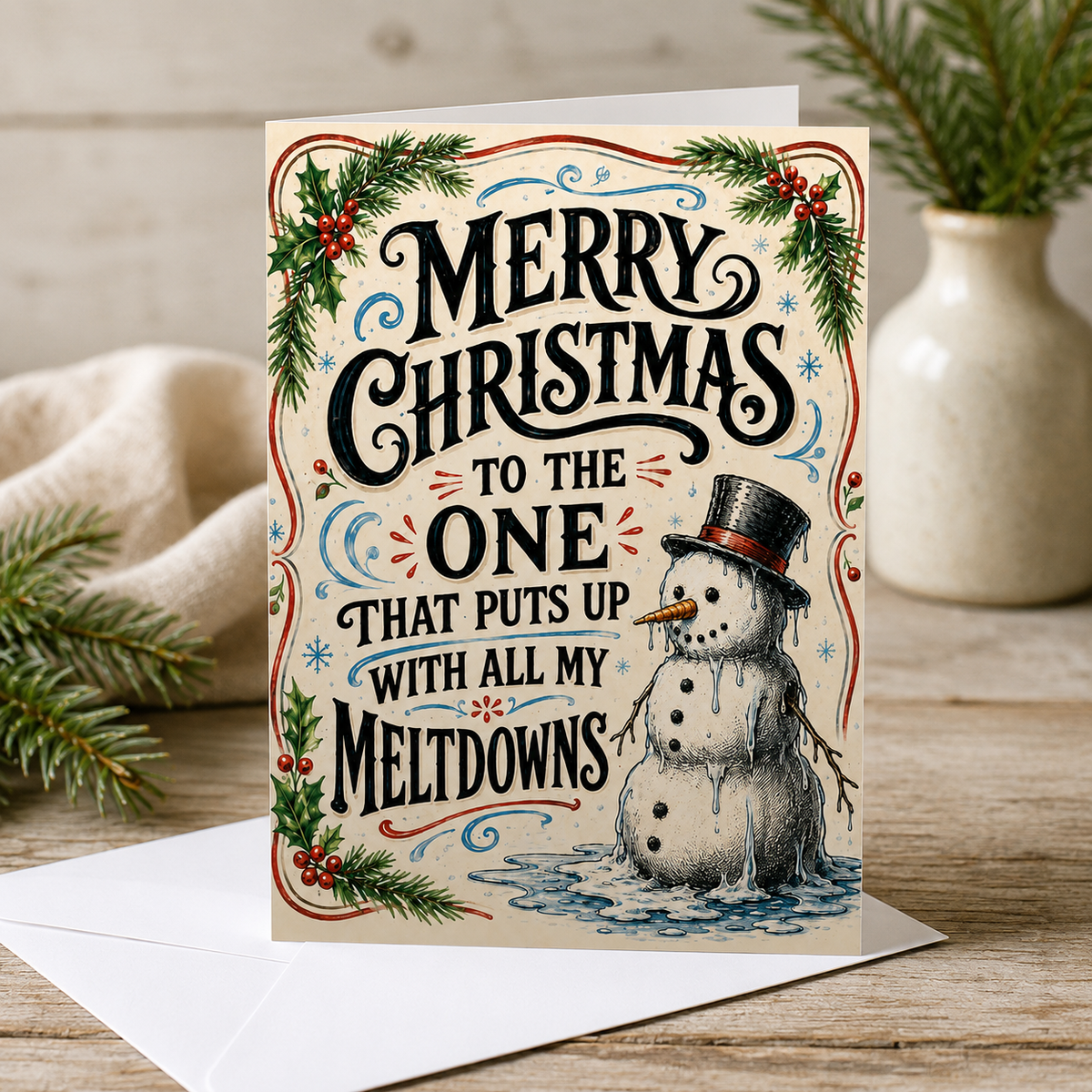 Wholesale Puts Up With My Meltdowns Christmas Card - Shady Front