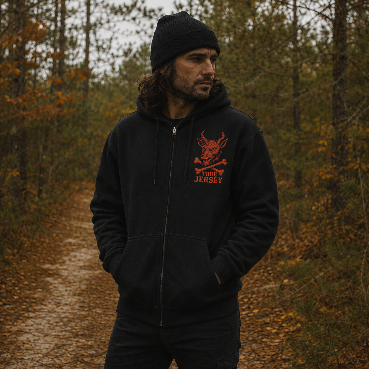 Wholesale Jersey Devil Pine Barrens Tour Zip Up Hoodie - Shady Front