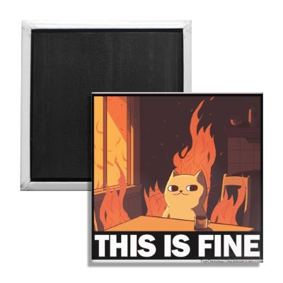Imán de nevera del gato "This Is Fine" Wholesale Supplier - Shady Front