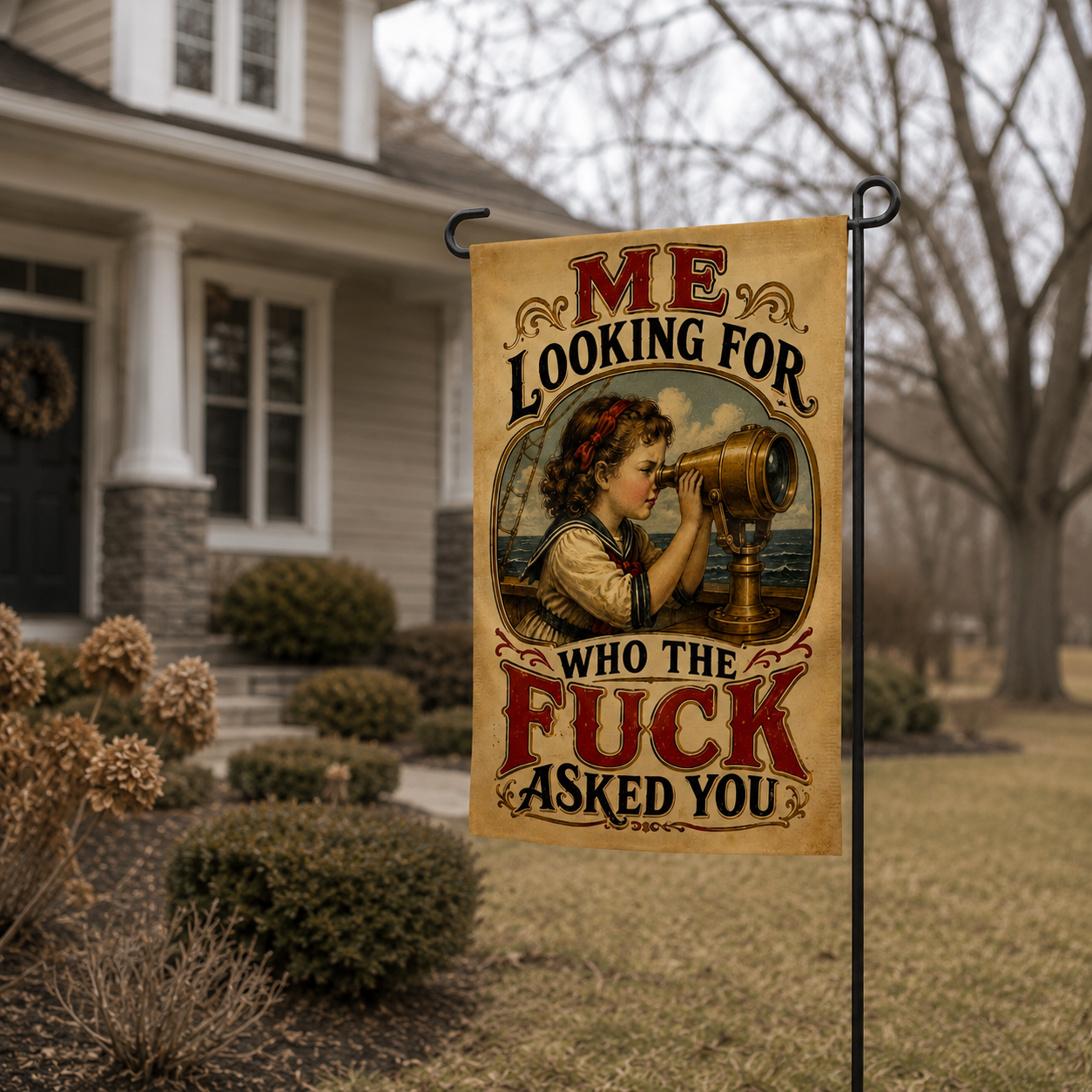 Wholesale Me Looking For Who the F-ck Asked You Garden Flag - Shady Front