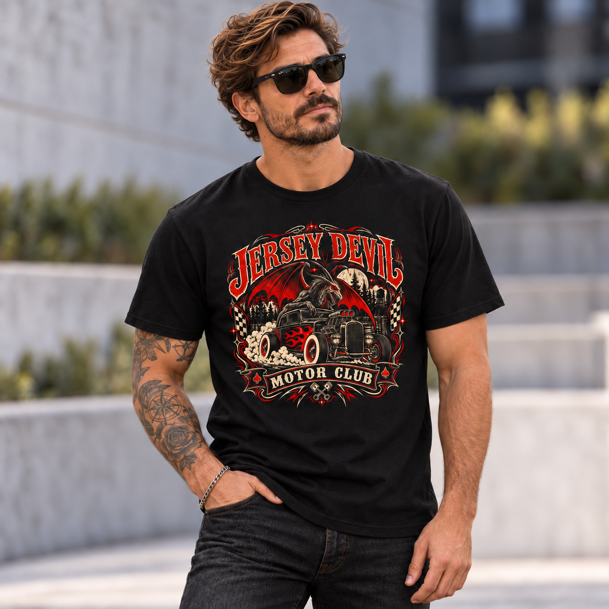 Wholesale Jersey Devil Motor Club T-Shirt - Shady Front