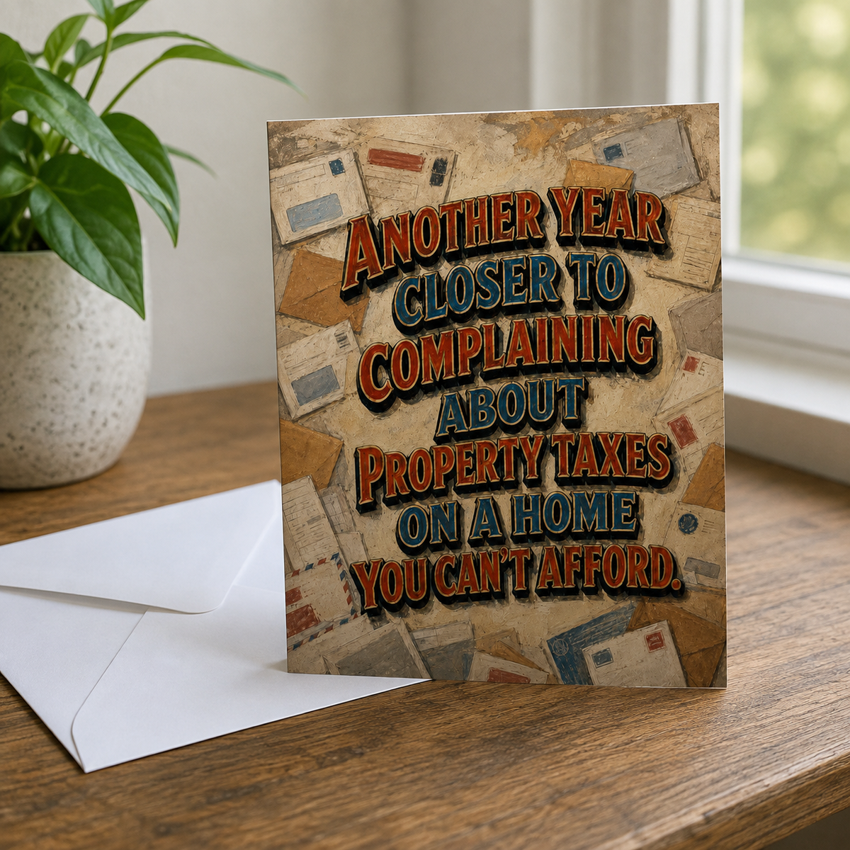 Complaining About Property Taxes Funny Adulting Birthday Card