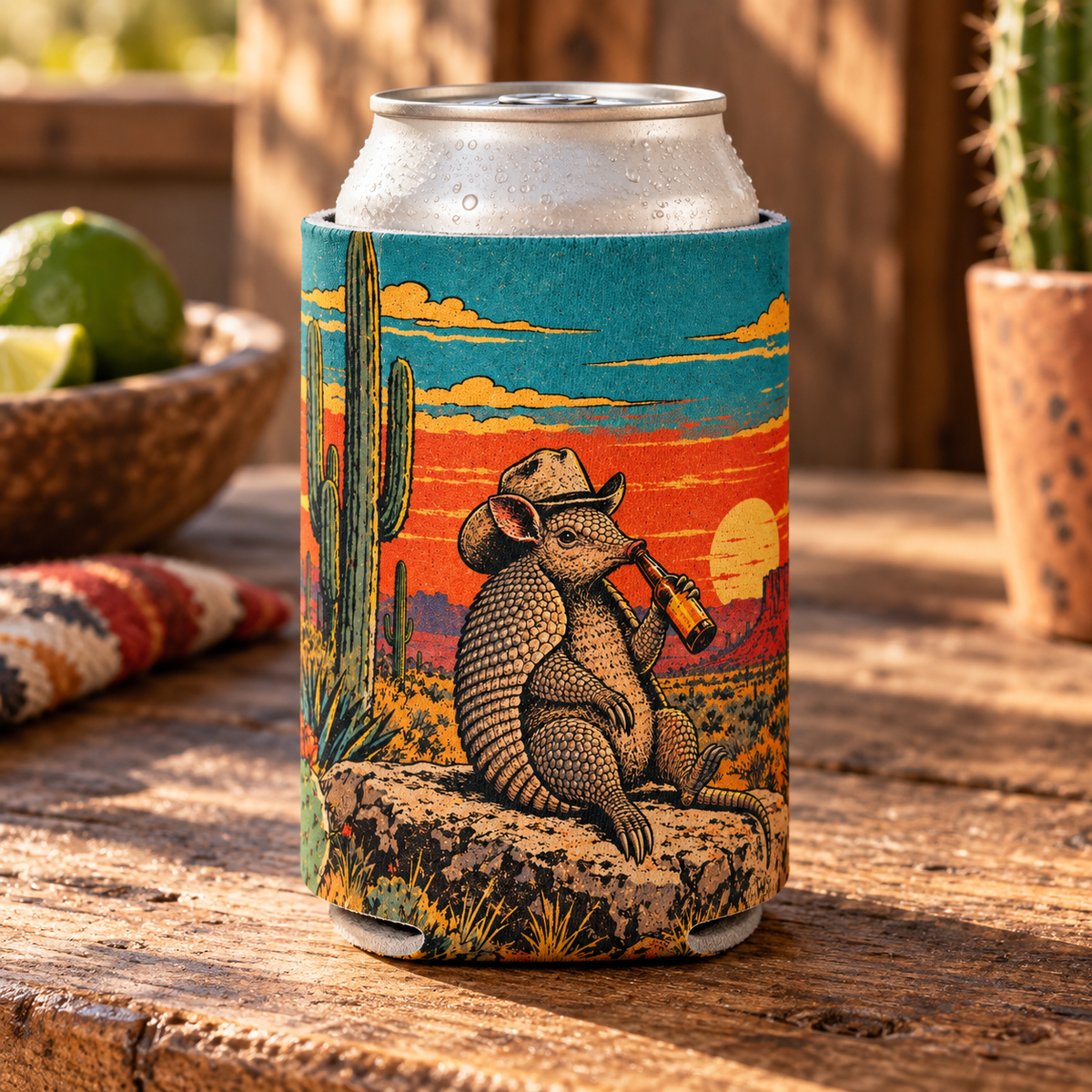 Wholesale Armadillo Happy Hour Koozie - Shady Front