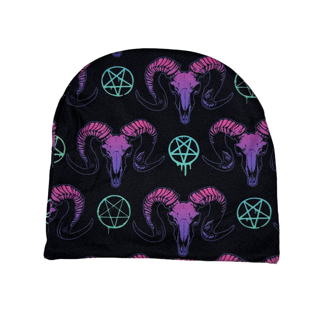 Goat Skulls and Pentacles Beanie - Shady Front