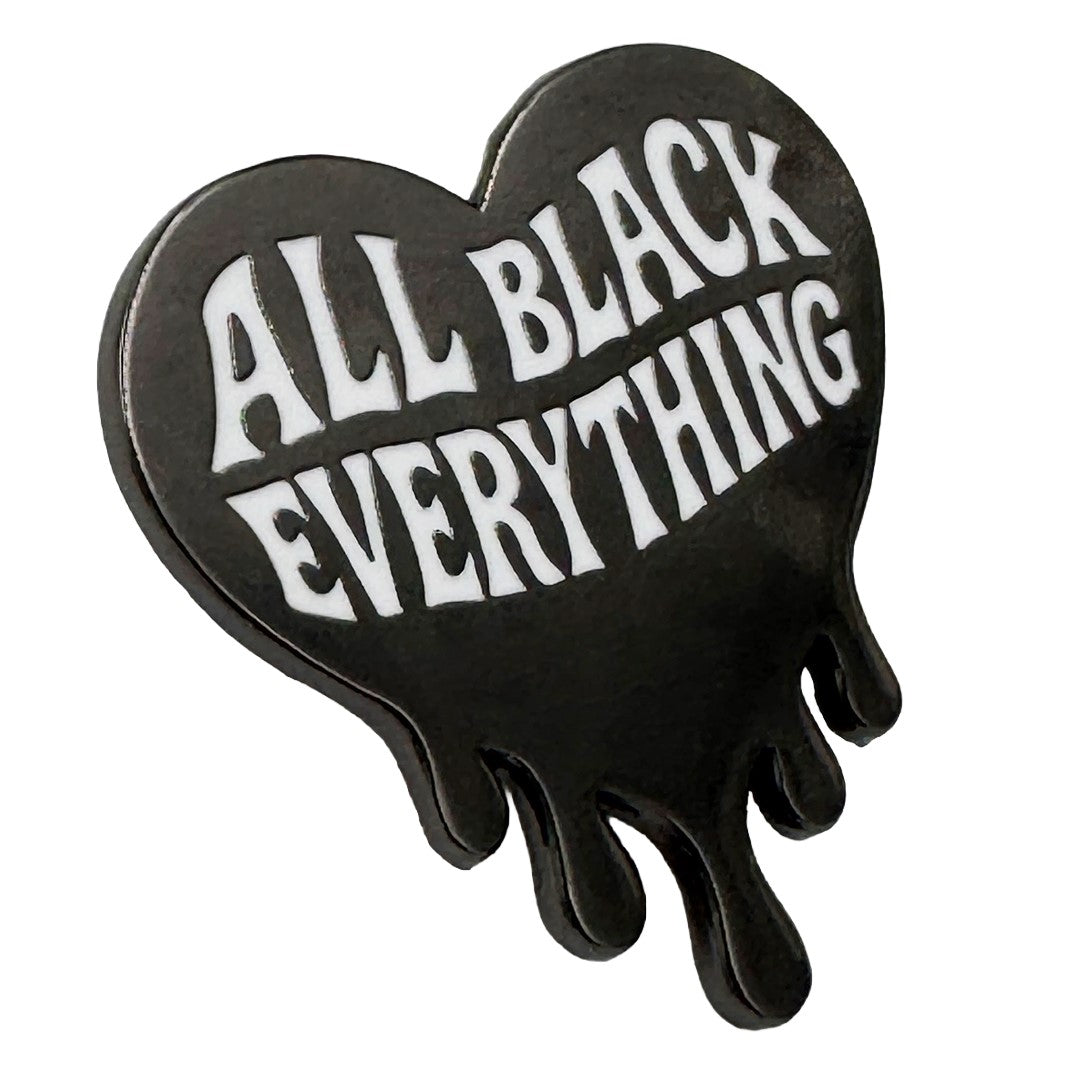 All Black Everything Heart Enamel Pin - Shady Front