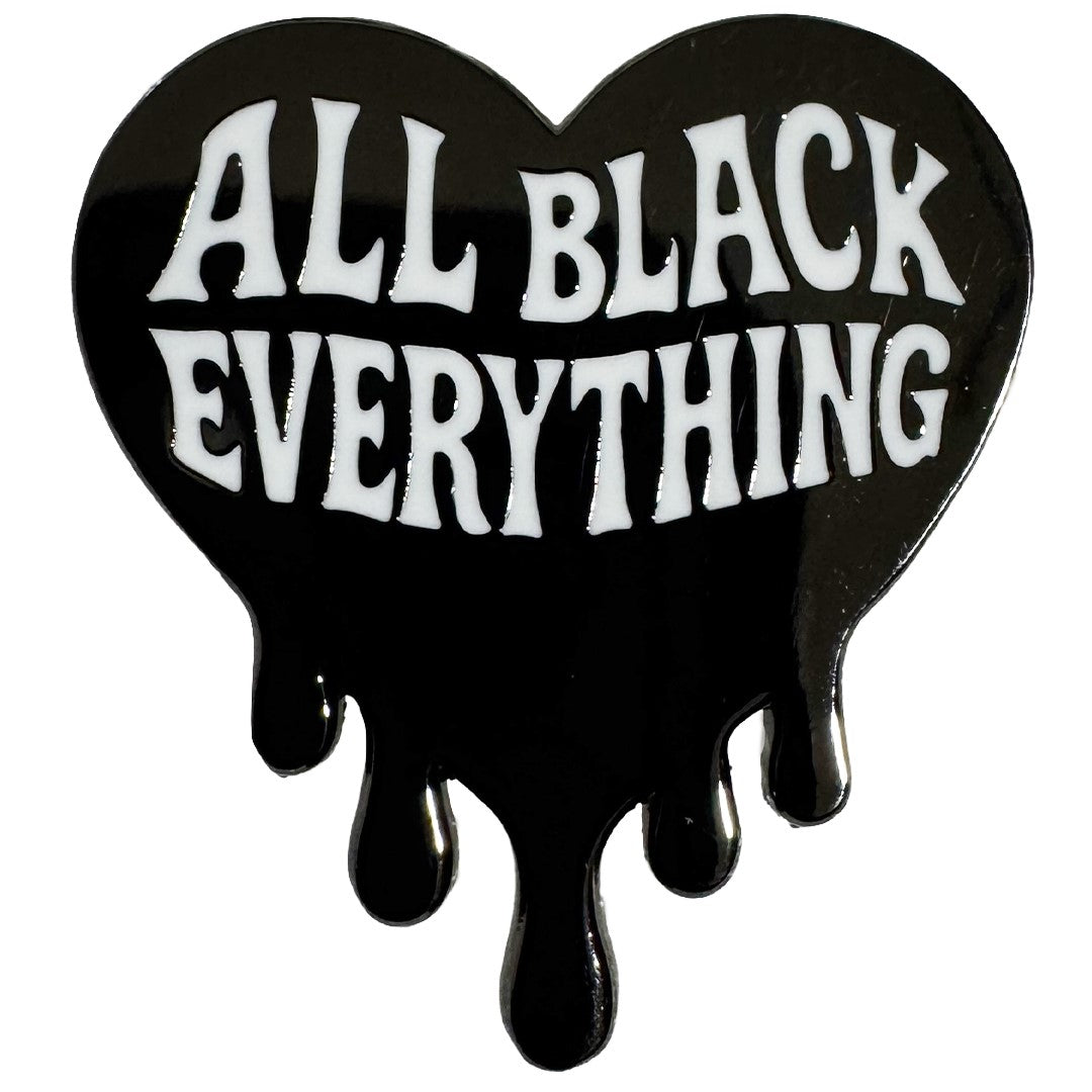 All Black Everything Heart Enamel Pin - Shady Front