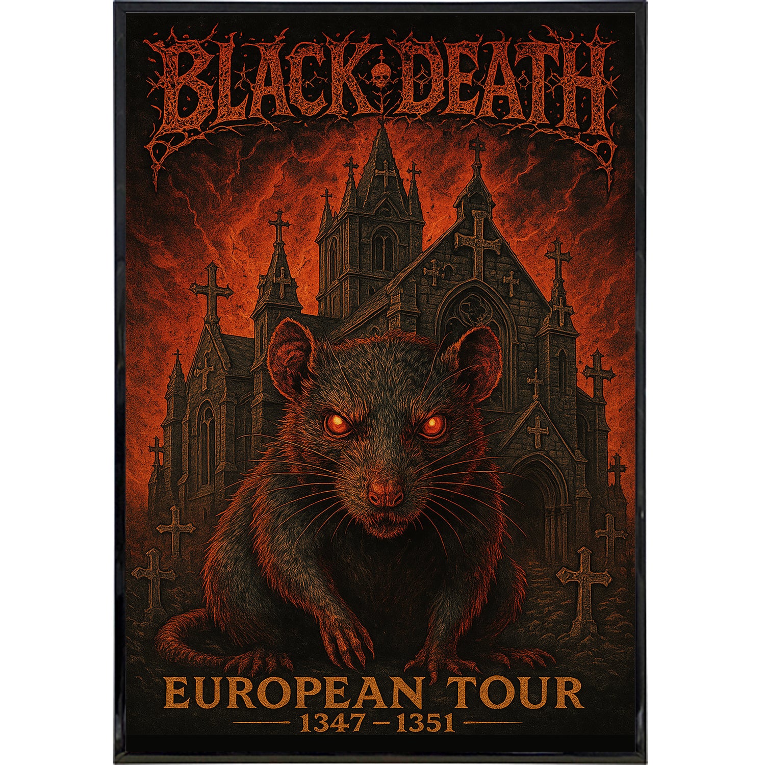 Black Death European Tour Poster Print - Shady Front