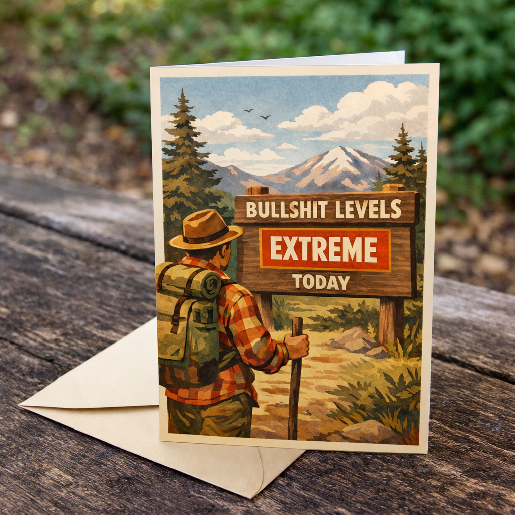 Bullshit Levels Extreme Today Card - Shady Front
