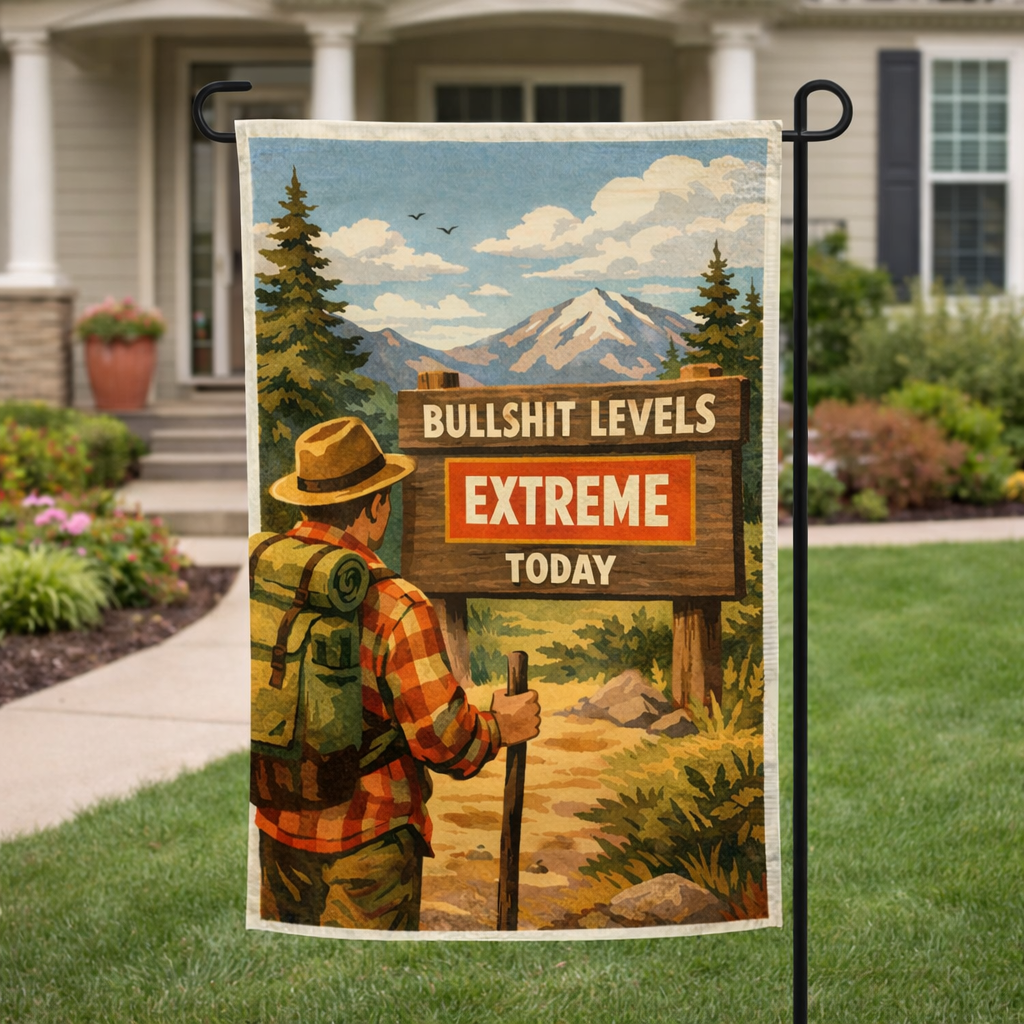 Bullsh-t Levels Extreme Today Garden Flag - Shady Front