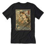 Cat Destroying City Ukiyo-E T-Shirt