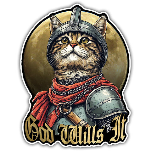 Crusader Cat "God Wills It" Sticker