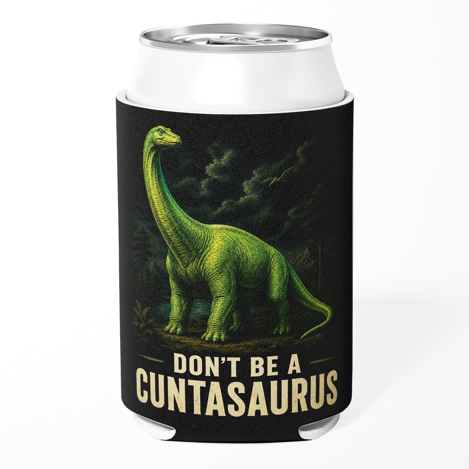 Wholesale Don't Be a Cuntasauraus Can Cooler - Shady Front