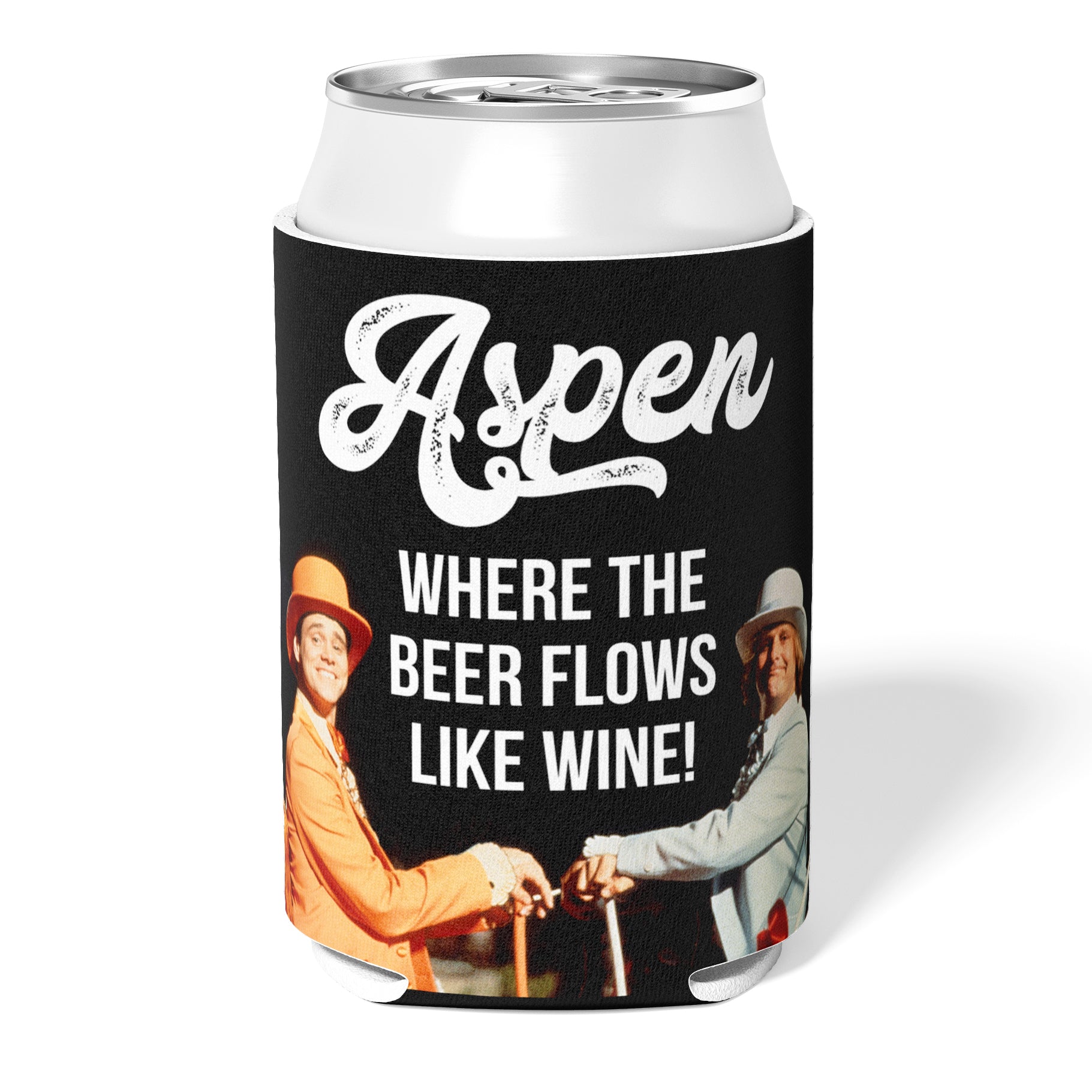 Dumb and Dumber Aspen Can Cooler - Shady Front