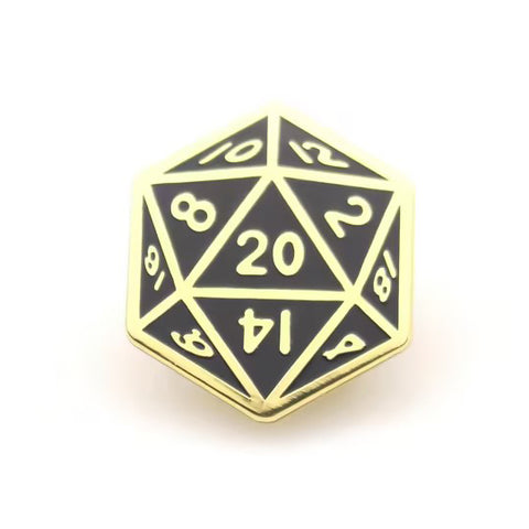 Dungeons & Dragons 20 Sided Die Enamel Pin