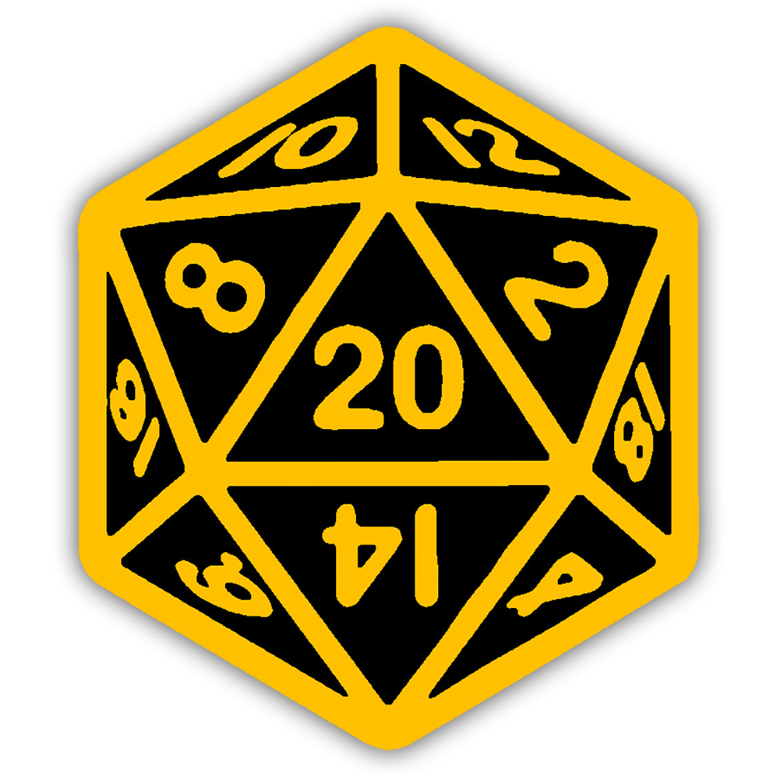 20 Sided Die Sticker - Shady Front