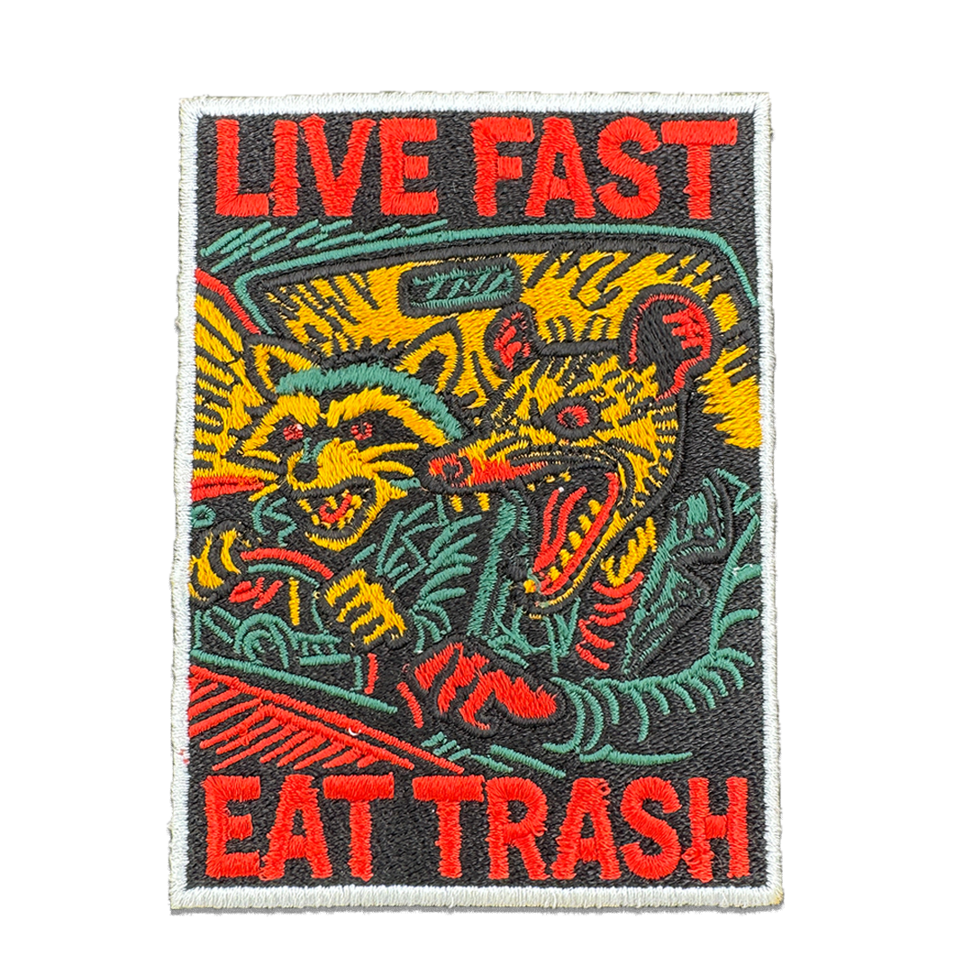 Live Fast Eat Trash Patch - Shady Front