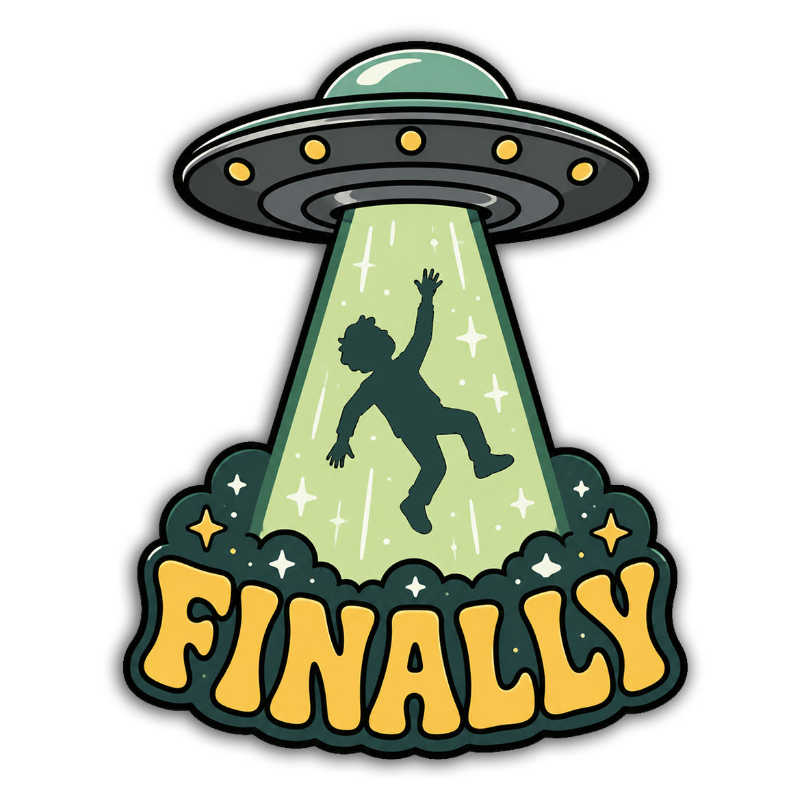Wholesale Finally Alien Abduction Sticker - Shady Front