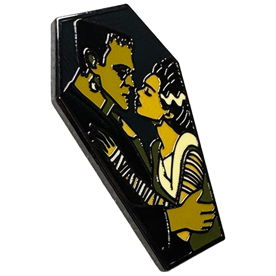 Wholesale Frankenstein and His Bride Enamel Pin - Shady Front