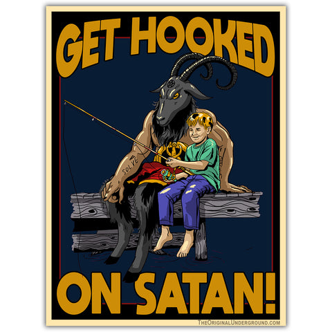 Get Hooked On Satan Sticker