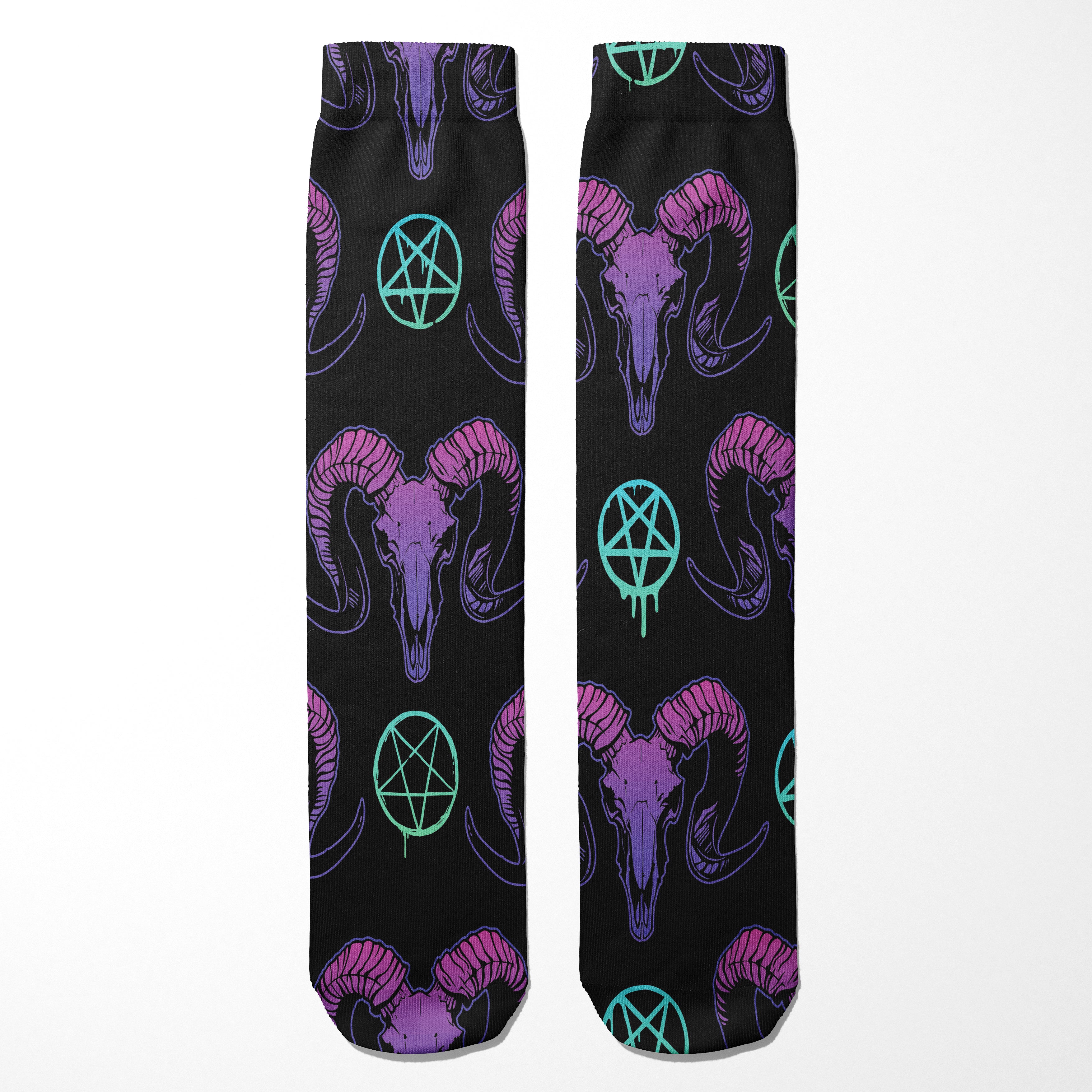 Goat Skulls and Pentacles Socks