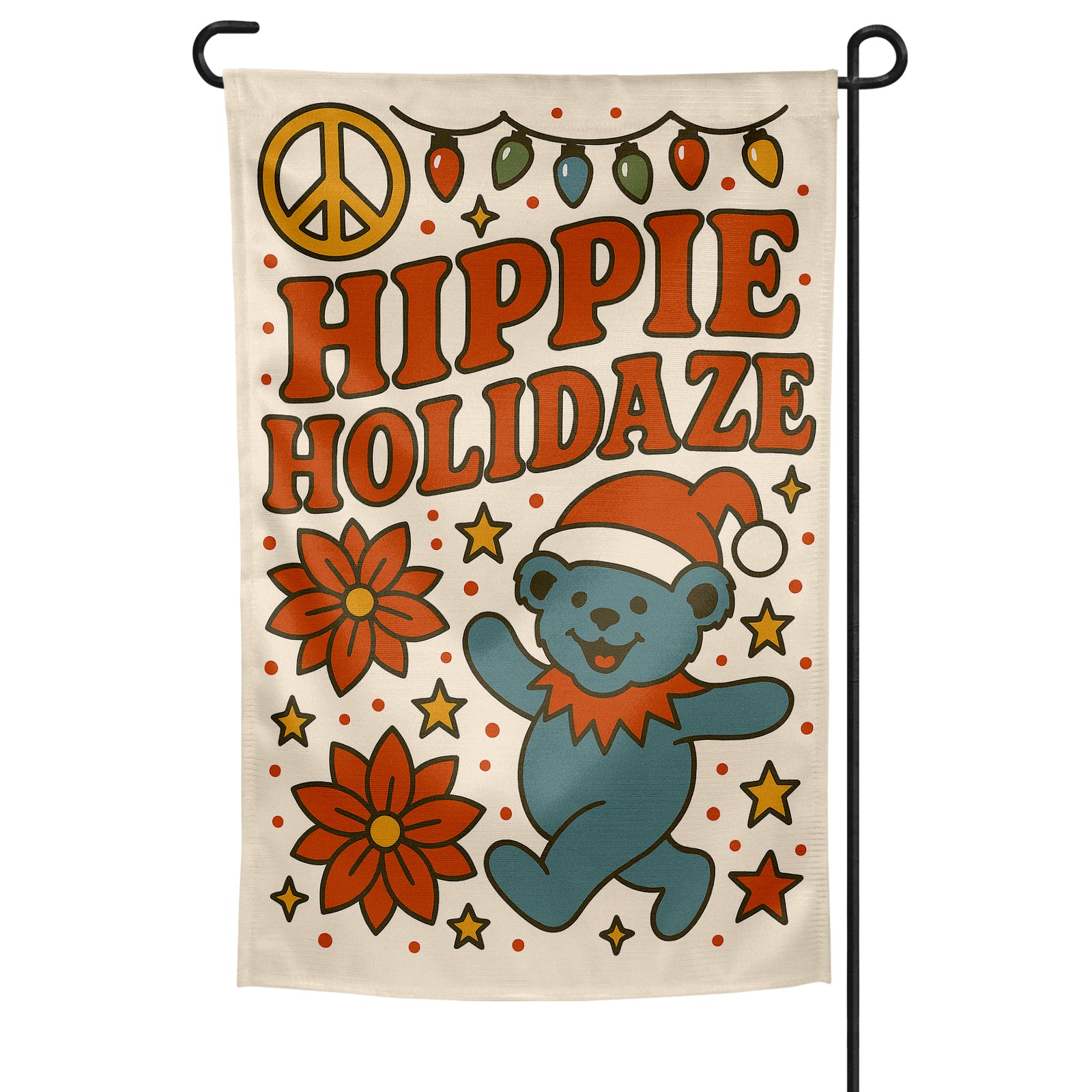 Hippie Holidaze Garden Flag - Shady Front