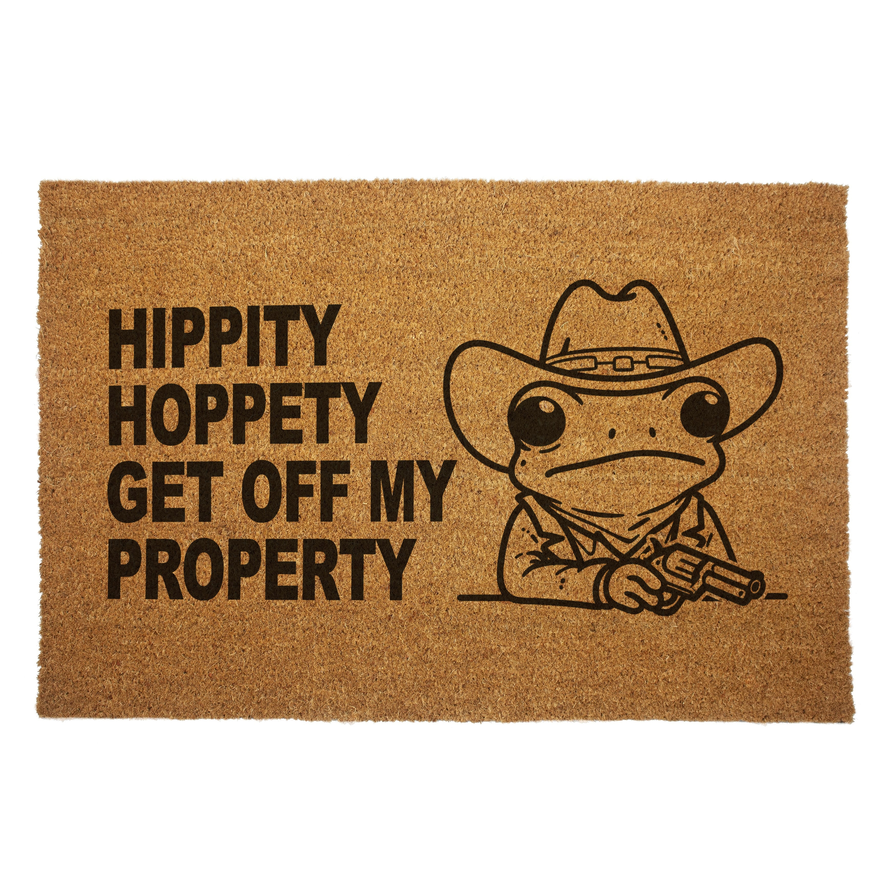 Hippity Hoppety Get Off My Property Door Mat - Shady Front