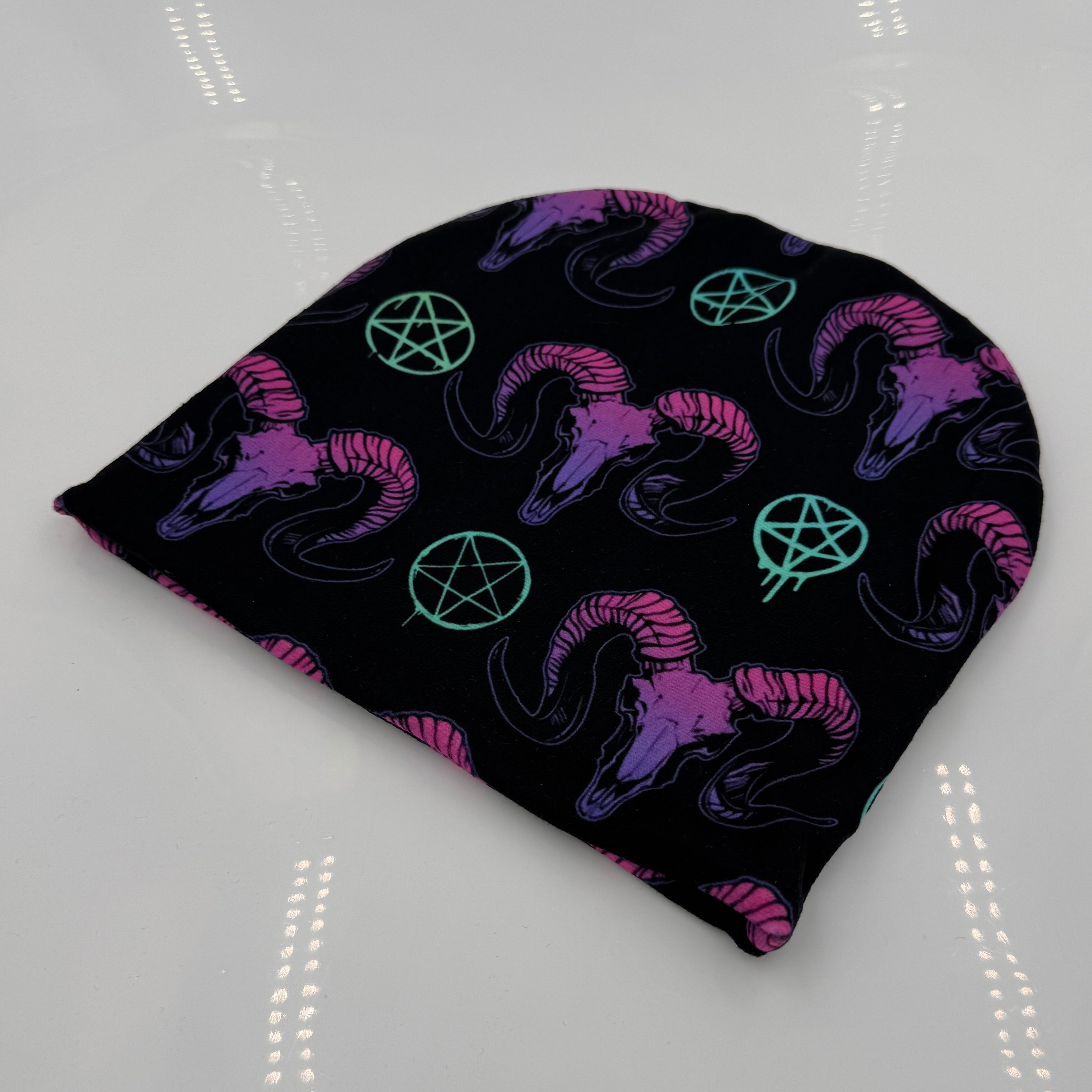 Goat Skulls and Pentacles Beanie
