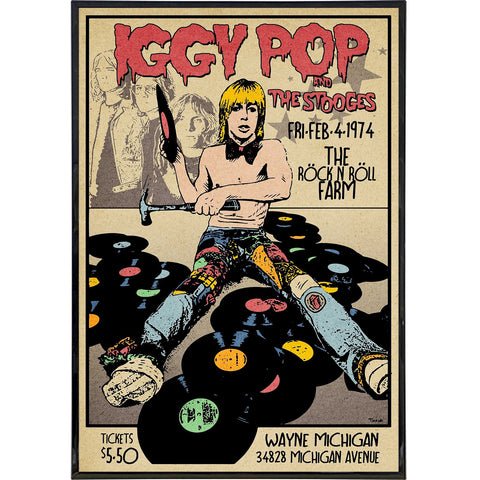 Iggy Pop and the Stooges 1974 Poster Print