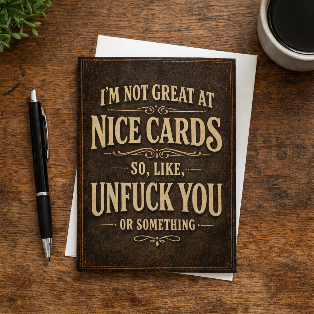 I'm Not Great at Nice Cards Card - Shady Front