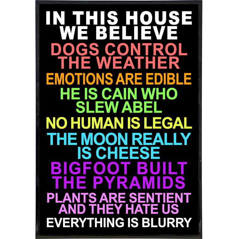 In This House We Believe Poster Print Wholesale Supplier - Shady Front