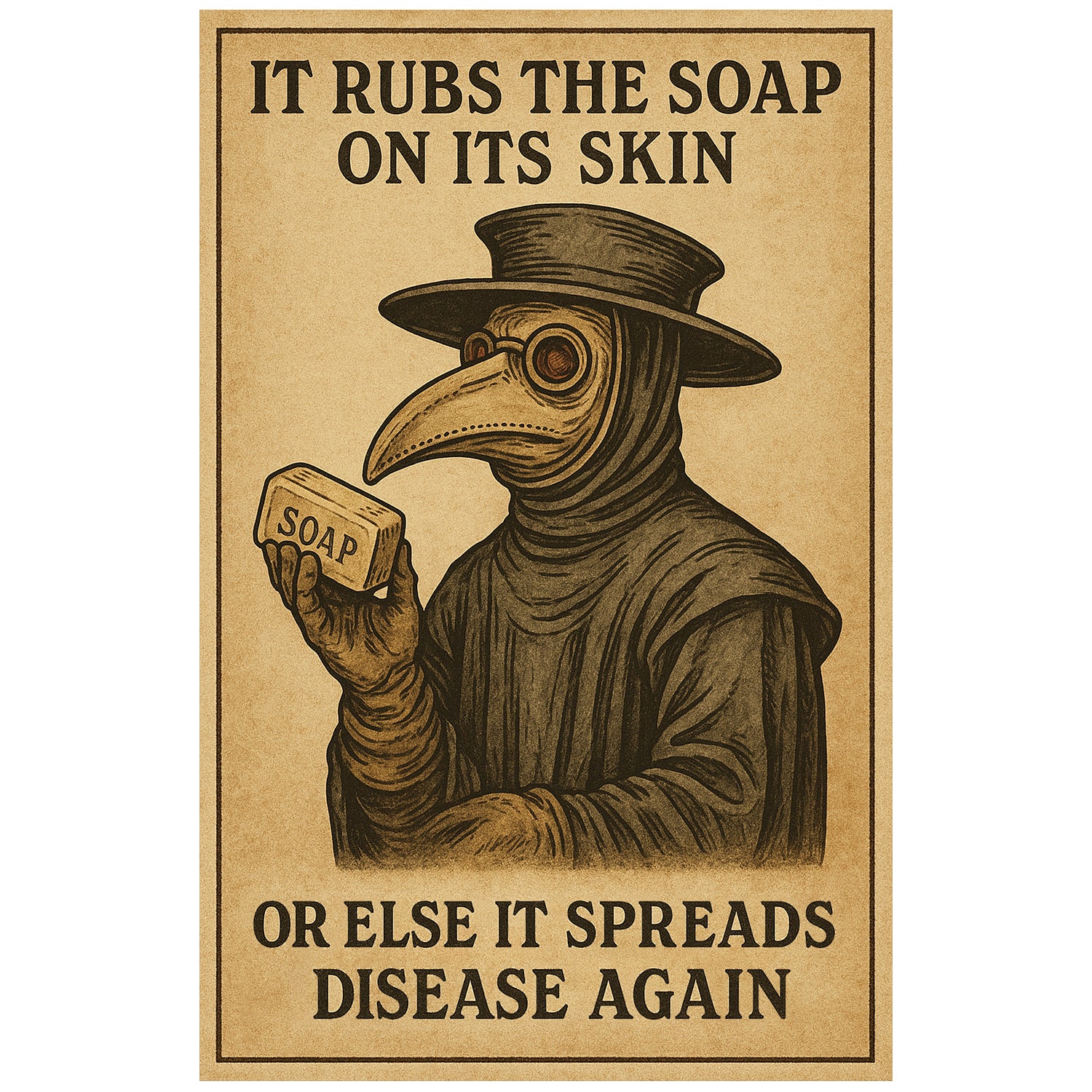 Wholesale It Rubs The Soap On It's Skin Poster Print - Shady Front