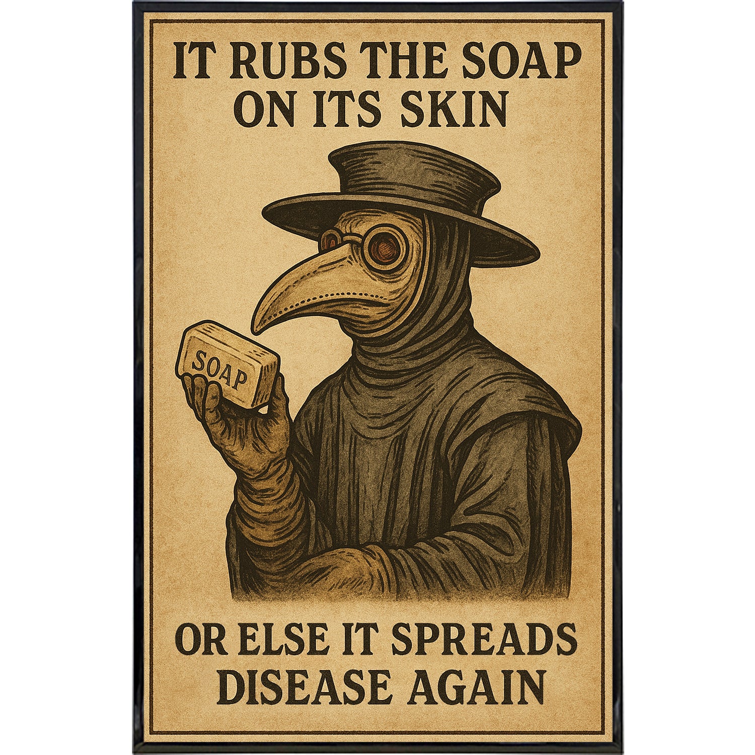 Wholesale It Rubs The Soap On It's Skin Poster Print - Shady Front