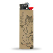 Japanese Cat Smoking a Pipe Lighter - Shady Front