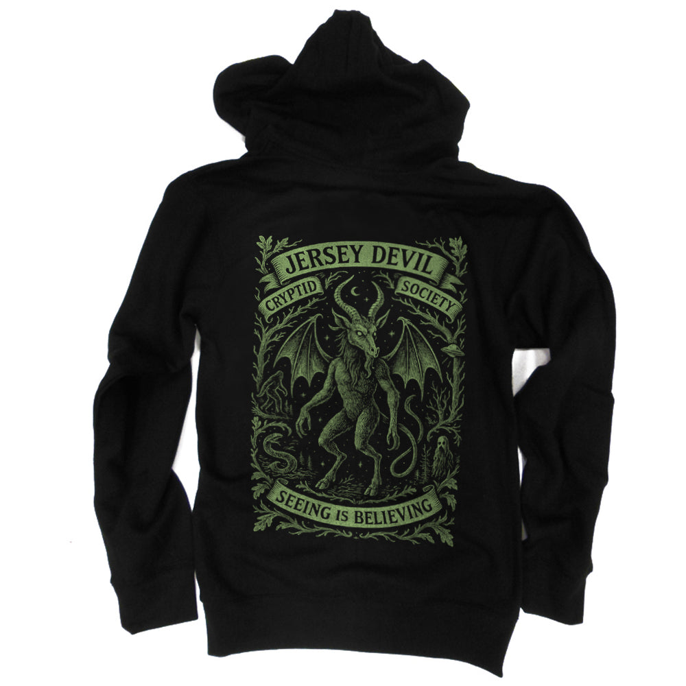 Jersey Devil Cryptid Society Zip Up Hoodie - Shady Front