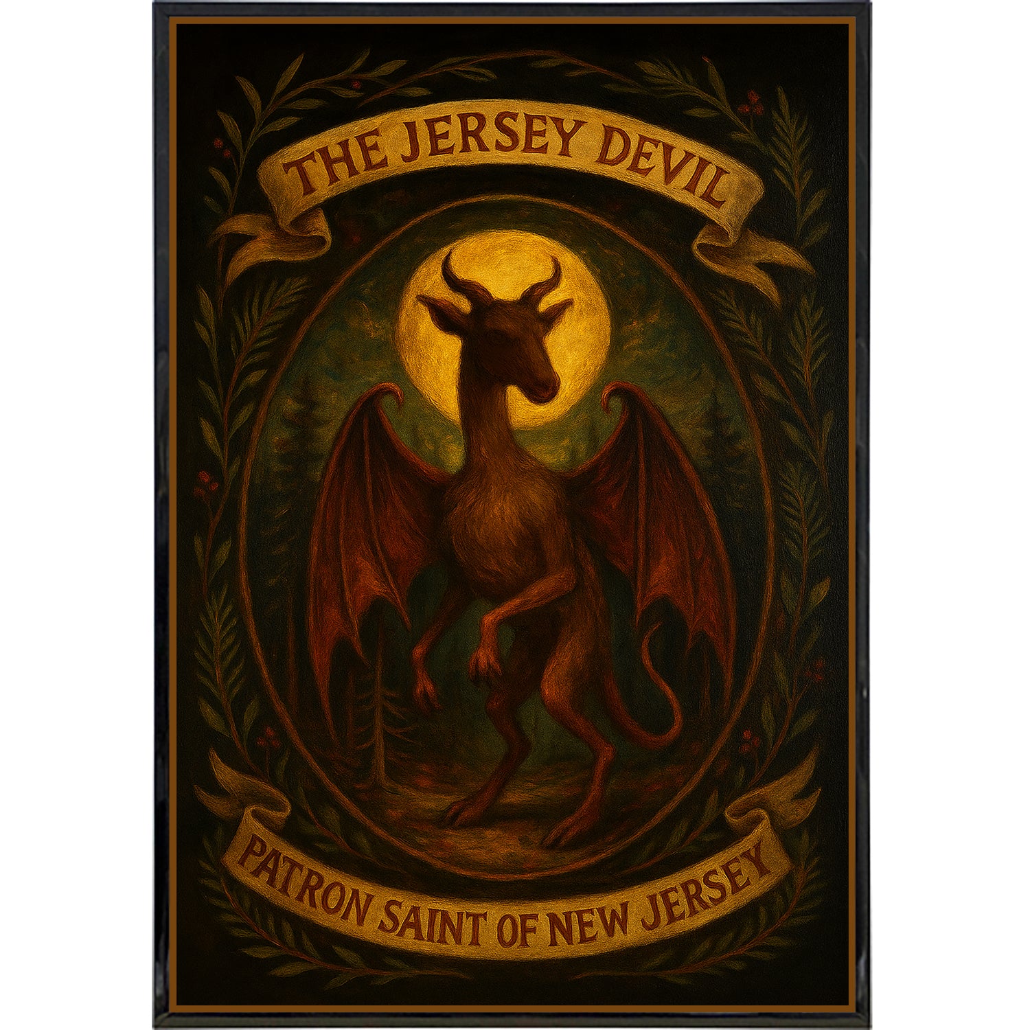 Jersey Devil Patron Saint of New Jersey Poster Print - Shady Front
