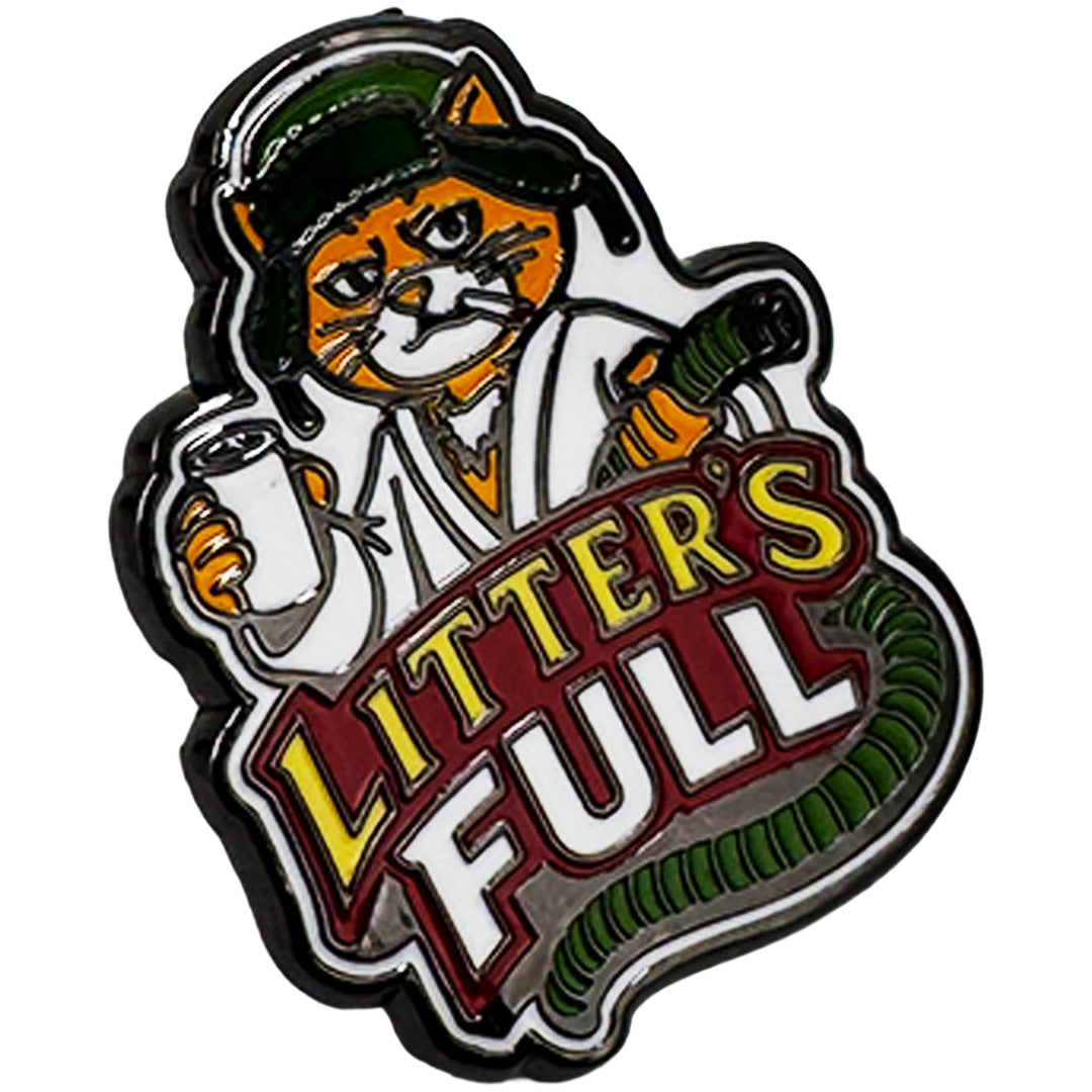 Litters Full Enamel Pin Angle